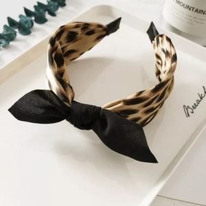 Cheetah Wide Head Band Hairband Bow